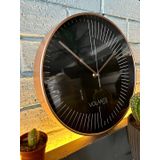 VOLANTE® Modern Duvar Saatleri EFFECT Serisi 30 cm Ø Gerçek Cam Ev/Ofis/Mutfak/Sınıf/Okul Sessiz & Akar (BRONZ)