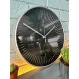 VOLANTE® Modern Duvar Saatleri EFFECT Serisi 30 cm Ø Gerçek Cam Ev/Ofis/Mutfak/Sınıf/Okul Sessiz & Akar (GÜMÜŞ)