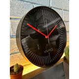 VOLANTE® Modern Duvar Saatleri EFFECT Serisi 30 cm Ø Gerçek Cam Ev/Ofis/Mutfak/Sınıf/Okul Sessiz & Akar (SİYAH-5)