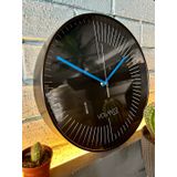 VOLANTE® Modern Duvar Saatleri EFFECT Serisi 30 cm Ø Gerçek Cam Ev/Ofis/Mutfak/Sınıf/Okul Sessiz & Akar (SİYAH-6)