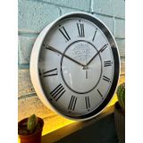 VOLANTE® Modern Duvar Saatleri ELEGANT Serisi 30 cm Ø Gerçek Cam Ev/Ofis/Mutfak/Sınıf/Okul Sessiz & Akar (BEYAZ-BRONZ)