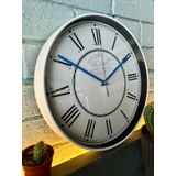 VOLANTE® Modern Duvar Saatleri ELEGANT Serisi 30 cm Ø Gerçek Cam Ev/Ofis/Mutfak/Sınıf/Okul Sessiz & Akar (BEYAZ-MAVİ)