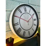 VOLANTE® Modern Duvar Saatleri ELEGANT Serisi 30 cm Ø Gerçek Cam Ev/Ofis/Mutfak/Sınıf/Okul Sessiz & Akar (BEYAZ-PEMBE)