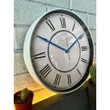 VOLANTE® Modern Duvar Saatleri ELEGANT Serisi 30 cm Ø Gerçek Cam Ev/Ofis/Mutfak/Sınıf/Okul Sessiz & Akar (MAVİ)