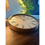 VOLANTE® Modern Duvar Saatleri ELEGANT Serisi 35 cm Ø Gerçek Cam Ev/Ofis/Mutfak/Sınıf/Okul Sessiz & Akar (BRONZ)