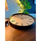 VOLANTE® Modern Duvar Saatleri ELEGANT Serisi 35 cm Ø Gerçek Cam Ev/Ofis/Mutfak/Sınıf/Okul Sessiz & Akar (SİYAH-MAVİ)