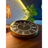 VOLANTE® Modern Duvar Saatleri FLAWLESS Serisi 35 cm Ø Gerçek Cam Ev/Ofis/Mutfak/Sınıf/Okul Sessiz & Akar (ALTIN)