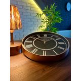 VOLANTE® Modern Duvar Saatleri FLAWLESS Serisi 35 cm Ø Gerçek Cam Ev/Ofis/Mutfak/Sınıf/Okul Sessiz & Akar (BRONZ)