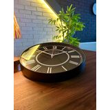 VOLANTE® Modern Duvar Saatleri FLAWLESS Serisi 35 cm Ø Gerçek Cam Ev/Ofis/Mutfak/Sınıf/Okul Sessiz & Akar (SİYAH-BEYAZ)