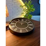 VOLANTE® Modern Duvar Saatleri FLAWLESS Serisi 35 cm Ø Gerçek Cam Ev/Ofis/Mutfak/Sınıf/Okul Sessiz & Akar (SİYAH-BRONZ)