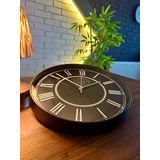 VOLANTE® Modern Duvar Saatleri FLAWLESS Serisi 35 cm Ø Gerçek Cam Ev/Ofis/Mutfak/Sınıf/Okul Sessiz & Akar (SİYAH-GÜMÜŞ)