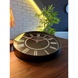VOLANTE® Modern Duvar Saatleri FLAWLESS Serisi 35 cm Ø Gerçek Cam Ev/Ofis/Mutfak/Sınıf/Okul Sessiz & Akar (SİYAH-PEMBE)