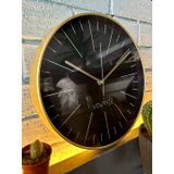 VOLANTE® Modern Duvar Saatleri GLARE Serisi 30 cm Ø Gerçek Cam Ev/Ofis/Mutfak/Sınıf/Okul Sessiz & Akar (ALTIN)
