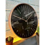 VOLANTE® Modern Duvar Saatleri GLARE Serisi 30 cm Ø Gerçek Cam Ev/Ofis/Mutfak/Sınıf/Okul Sessiz & Akar (BRONZ)