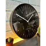 VOLANTE® Modern Duvar Saatleri GLARE Serisi 30 cm Ø Gerçek Cam Ev/Ofis/Mutfak/Sınıf/Okul Sessiz & Akar (SİYAH-BEYAZ)