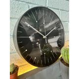 VOLANTE® Modern Duvar Saatleri GLARE Serisi 30 cm Ø Gerçek Cam Ev/Ofis/Mutfak/Sınıf/Okul Sessiz & Akar (SİYAH-GÜMÜŞ)