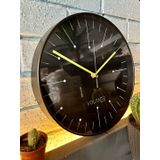 VOLANTE® Modern Duvar Saatleri GLARE Serisi 30 cm Ø Gerçek Cam Ev/Ofis/Mutfak/Sınıf/Okul Sessiz & Akar (SİYAH-SARI)