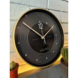 VOLANTE® Modern Duvar Saatleri HEAVEN Serisi 30 cm Ø Gerçek Cam Ev/Ofis/Mutfak/Sınıf/Okul Sessiz & Akar (ALTIN)