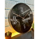 VOLANTE® Modern Duvar Saatleri INFINITY Serisi 30 cm Ø Gerçek Cam Ev/Ofis/Mutfak/Sınıf/Okul Sessiz & Akar (ALTIN) (SİYAH-BRONZ)