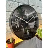 VOLANTE® Modern Duvar Saatleri INFINITY Serisi 30 cm Ø Gerçek Cam Ev/Ofis/Mutfak/Sınıf/Okul Sessiz & Akar (ALTIN) (SİYAH-GÜMÜŞ)