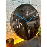 VOLANTE® Modern Duvar Saatleri INFINITY Serisi 30 cm Ø Gerçek Cam Ev/Ofis/Mutfak/Sınıf/Okul Sessiz & Akar (ALTIN) (SİYAH-MAVİ)