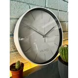 VOLANTE® Modern Duvar Saatleri LOFTY Serisi 30 cm Ø Gerçek Cam Ev/Ofis/Mutfak/Sınıf/Okul Sessiz & Akar (BEYAZ-GÜMÜŞ)
