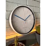VOLANTE® Modern Duvar Saatleri LOFTY Serisi 30 cm Ø Gerçek Cam Ev/Ofis/Mutfak/Sınıf/Okul Sessiz & Akar (BEYAZ-MAVİ)