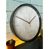 VOLANTE® Modern Duvar Saatleri LOFTY Serisi 30 cm Ø Gerçek Cam Ev/Ofis/Mutfak/Sınıf/Okul Sessiz & Akar (SİYAH-BRONZ)