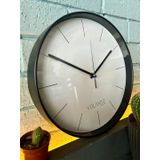 VOLANTE® Modern Duvar Saatleri LOFTY Serisi 30 cm Ø Gerçek Cam Ev/Ofis/Mutfak/Sınıf/Okul Sessiz & Akar (SİYAH)