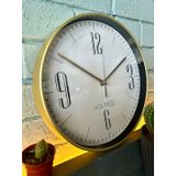 VOLANTE® Modern Duvar Saatleri MAJESTIC Serisi 30 cm Ø Gerçek Cam Ev/Ofis/Mutfak/Sınıf/Okul Sessiz & Akar (ALTIN)