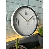 VOLANTE® Modern Duvar Saatleri MAJESTIC Serisi 30 cm Ø Gerçek Cam Ev/Ofis/Mutfak/Sınıf/Okul Sessiz & Akar (BEYAZ-ALTIN)