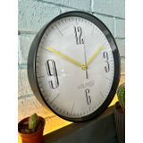 VOLANTE® Modern Duvar Saatleri MAJESTIC Serisi 30 cm Ø Gerçek Cam Ev/Ofis/Mutfak/Sınıf/Okul Sessiz & Akar (SİYAH-SARI)