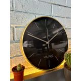 VOLANTE® Modern Duvar Saatleri MIRACLE Serisi 30 cm Ø Gerçek Cam Ev/Ofis/Mutfak/Sınıf/Okul Sessiz & Akar (ALTIN)