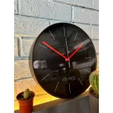 VOLANTE® Modern Duvar Saatleri MIRACLE Serisi 30 cm Ø Gerçek Cam Ev/Ofis/Mutfak/Sınıf/Okul Sessiz & Akar (SİYAH-KIRMIZI)