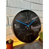 VOLANTE® Modern Duvar Saatleri MIRACLE Serisi 30 cm Ø Gerçek Cam Ev/Ofis/Mutfak/Sınıf/Okul Sessiz & Akar (SİYAH-MAVİ)