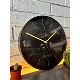 VOLANTE® Modern Duvar Saatleri MIRACLE Serisi 30 cm Ø Gerçek Cam Ev/Ofis/Mutfak/Sınıf/Okul Sessiz & Akar (SİYAH-SARI)