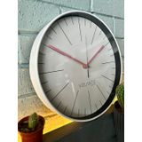 VOLANTE® Modern Duvar Saatleri NOBLE Serisi 30 cm Ø Gerçek Cam Ev/Ofis/Mutfak/Sınıf/Okul Sessiz & Akar (BEYAZ-PEMBE)