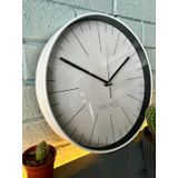 VOLANTE® Modern Duvar Saatleri NOBLE Serisi 30 cm Ø Gerçek Cam Ev/Ofis/Mutfak/Sınıf/Okul Sessiz & Akar (BEYAZ-SİYAH)