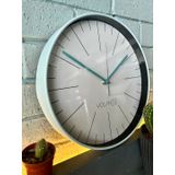 VOLANTE® Modern Duvar Saatleri NOBLE Serisi 30 cm Ø Gerçek Cam Ev/Ofis/Mutfak/Sınıf/Okul Sessiz & Akar (MAVİ)