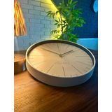VOLANTE® Modern Duvar Saatleri NOBLE Serisi 35 cm Ø Gerçek Cam Ev/Ofis/Mutfak/Sınıf/Okul Sessiz & Akar (BEYAZ-BRONZ)