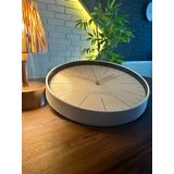 VOLANTE® Modern Duvar Saatleri NOBLE Serisi 35 cm Ø Gerçek Cam Ev/Ofis/Mutfak/Sınıf/Okul Sessiz & Akar (BEYAZ-PEMBE)