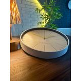VOLANTE® Modern Duvar Saatleri NOBLE Serisi 35 cm Ø Gerçek Cam Ev/Ofis/Mutfak/Sınıf/Okul Sessiz & Akar (BEYAZ-SARI)