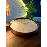 VOLANTE® Modern Duvar Saatleri NOBLE Serisi 35 cm Ø Gerçek Cam Ev/Ofis/Mutfak/Sınıf/Okul Sessiz & Akar (BRONZ)