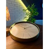 VOLANTE® Modern Duvar Saatleri NOBLE Serisi 35 cm Ø Gerçek Cam Ev/Ofis/Mutfak/Sınıf/Okul Sessiz & Akar (LTIN)
