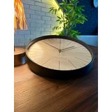 VOLANTE® Modern Duvar Saatleri NOBLE Serisi 35 cm Ø Gerçek Cam Ev/Ofis/Mutfak/Sınıf/Okul Sessiz & Akar (SİYAH-BRONZ)