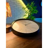 VOLANTE® Modern Duvar Saatleri NOBLE Serisi 35 cm Ø Gerçek Cam Ev/Ofis/Mutfak/Sınıf/Okul Sessiz & Akar (SİYAH-GÜMÜŞ)