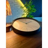 VOLANTE® Modern Duvar Saatleri NOBLE Serisi 35 cm Ø Gerçek Cam Ev/Ofis/Mutfak/Sınıf/Okul Sessiz & Akar (SİYAH-MAVİ)