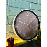 VOLANTE® Modern Duvar Saatleri PINK Serisi 30 cm Ø Gerçek Cam Ev/Ofis/Mutfak/Sınıf/Okul Sessiz & Akar (BEYAZ)