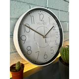VOLANTE® Modern Duvar Saatleri QUEENLY Serisi 30 cm Ø Gerçek Cam Ev/Ofis/Mutfak/Sınıf/Okul Sessiz & Akar (BEYAZ-ALTIN)