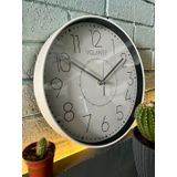 VOLANTE® Modern Duvar Saatleri QUEENLY Serisi 30 cm Ø Gerçek Cam Ev/Ofis/Mutfak/Sınıf/Okul Sessiz & Akar (BEYAZ-GÜMÜŞ)